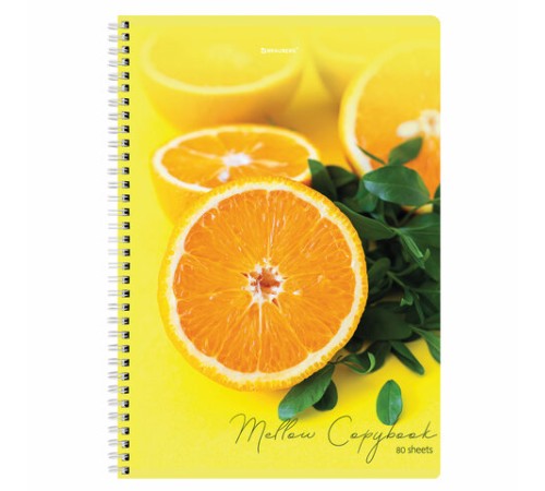 Тетрадь А4, 80 л., BRAUBERG, гребень, клетка, обложка картон, 