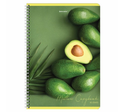 Тетрадь А4, 80 л., BRAUBERG, гребень, клетка, обложка картон, 