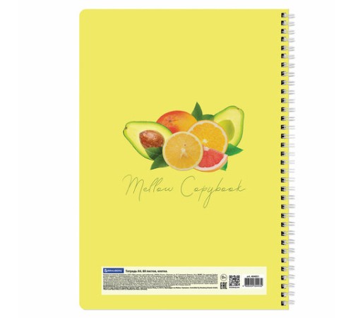 Тетрадь А4, 80 л., BRAUBERG, гребень, клетка, обложка картон, 