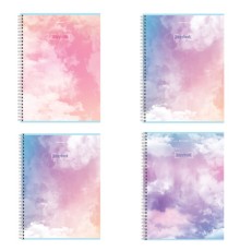 Тетрадь А4, 80 л., BRAUBERG, гребень, клетка, глянцевый лак, 