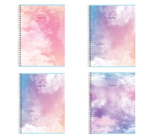 Тетрадь А4, 80 л., BRAUBERG, гребень, клетка, глянцевый лак, 