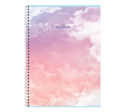 Тетрадь А4, 80 л., BRAUBERG, гребень, клетка, глянцевый лак, 