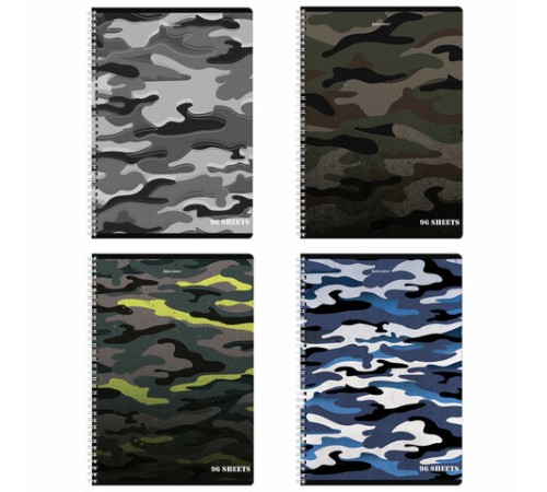 Тетрадь А4, 96 л., BRAUBERG, гребень, клетка, обложка картон, 