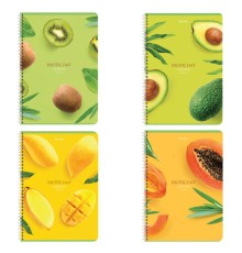 Тетрадь А4, 96 л., BRAUBERG, гребень, клетка, матовая ламинация, 