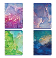 Тетрадь А4, 96 л., BRAUBERG, гребень, клетка, матовая ламинация, 