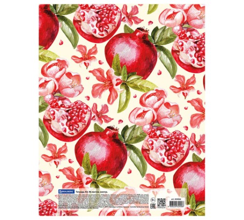 Тетрадь А4, 96 л., BRAUBERG, скоба, клетка, глянцевый лак, 