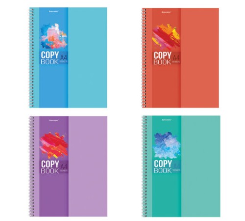 Тетрадь А4, 120 л., BRAUBERG гребень, клетка, обложка картон, 