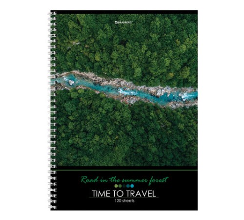 Тетрадь А4, 120 л., BRAUBERG гребень, клетка, обложка картон, 