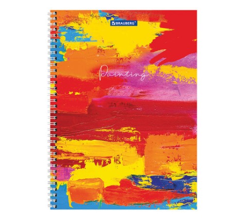 Тетрадь А4, 120 л., BRAUBERG гребень, клетка, обложка картон, 