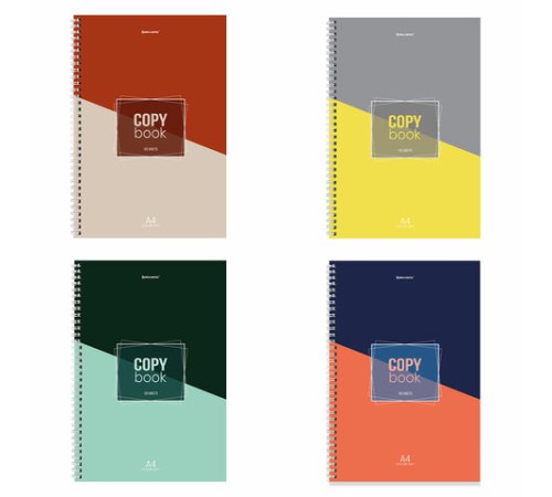 Тетрадь А4, 120 л., BRAUBERG, гребень, клетка, обложка твердая, 