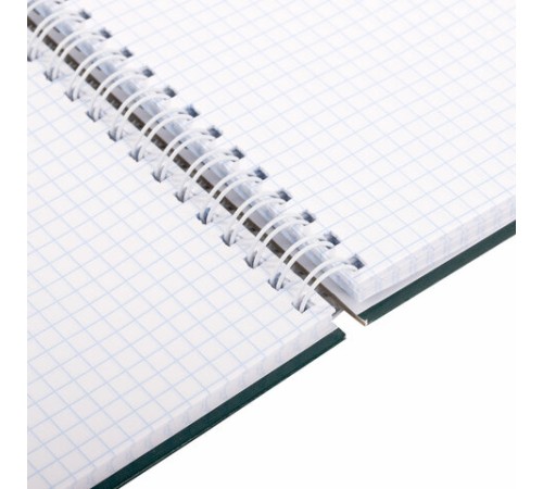 Тетрадь А4, 120 л., BRAUBERG, гребень, клетка, обложка твердая, 