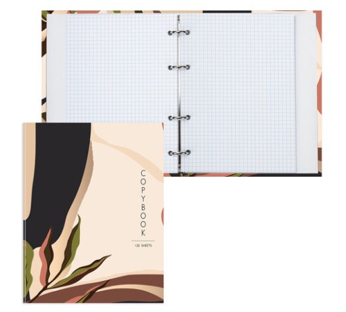 Тетрадь на кольцах А5 (175х215 мм), 120 листов, твердый картон, клетка, BRAUBERG, Vision, 404075