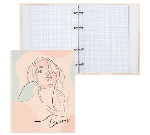 Тетрадь на кольцах А5 (175х215 мм), 120 листов, твердый картон, клетка, BRAUBERG, Девушка, 404076