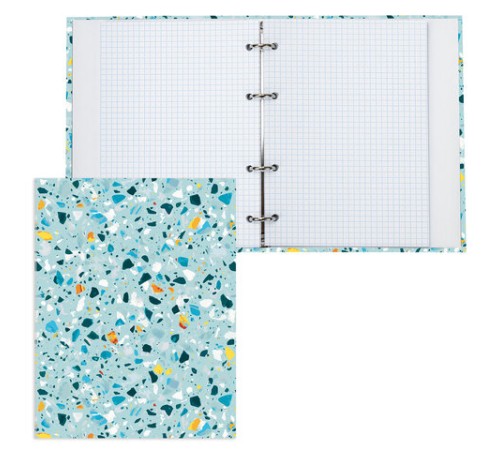 Тетрадь на кольцах А5 (175х215 мм), 120 листов, твердый картон, клетка, BRAUBERG, Абстракция, 404077