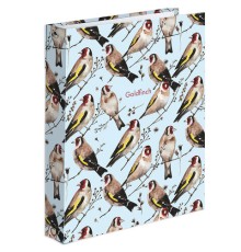 Тетрадь на кольцах А5 (175х215 мм), 120 листов, твердый картон, клетка, BRAUBERG, Щеглы, 404079