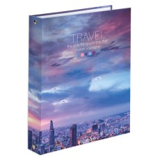 Тетрадь на кольцах А5 (175х215 мм), 120 листов, твердый картон, клетка, BRAUBERG, Travel, 404080