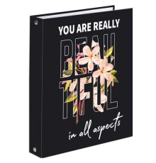 Тетрадь на кольцах А5 (175х215 мм), 120 листов, твердый картон, клетка, BRAUBERG, Beauty, 404082