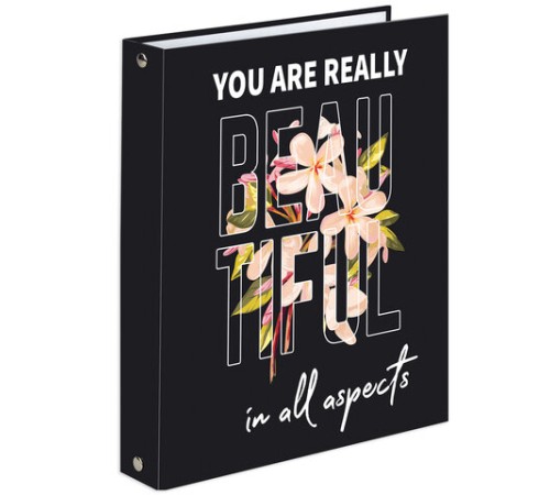 Тетрадь на кольцах А5 (175х215 мм), 120 листов, твердый картон, клетка, BRAUBERG, Beauty, 404082