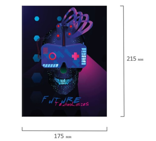 Тетрадь на кольцах А5 (175х215 мм), 120 листов, твердый картон, клетка, BRAUBERG, Cyber, 404083