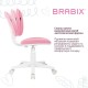 Кресло детское BRABIX "Joy MG-204W", без подлокотников, пластик белый, ткань TW, розовое, 533011