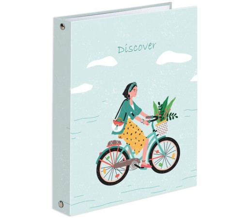 Тетрадь на кольцах А5 (175х215 мм), 120 листов, твердый картон, клетка, BRAUBERG, Discover, 404085