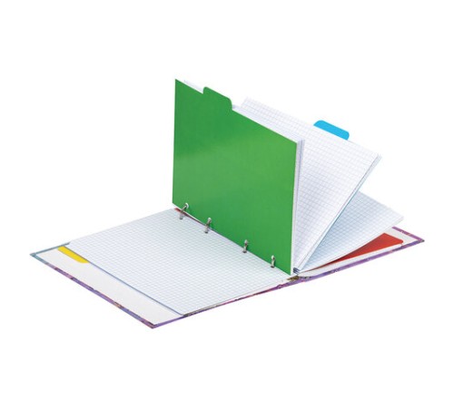 Тетрадь на кольцах А5 (175х215 мм), 120 листов, твердый картон, клетка, с разделителями, BRAUBERG, Marble, 404086