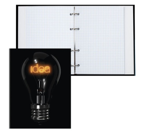 Тетрадь на кольцах А5 (175х215 мм), 160 листов, твердый картон, клетка, BRAUBERG, Idea, 404091