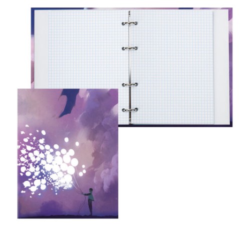 Тетрадь на кольцах А5 (175х215 мм), 160 листов, твердый картон, клетка, BRAUBERG, 