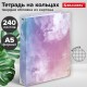 Тетрадь на кольцах А5 (175х215 мм), 240 листов, твердый картон, клетка, BRAUBERG, Cloud, 404094