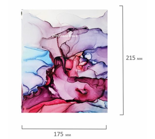 Тетрадь на кольцах А5 (175х215 мм), 240 листов, твердый картон, клетка, BRAUBERG, Акварель, 404096