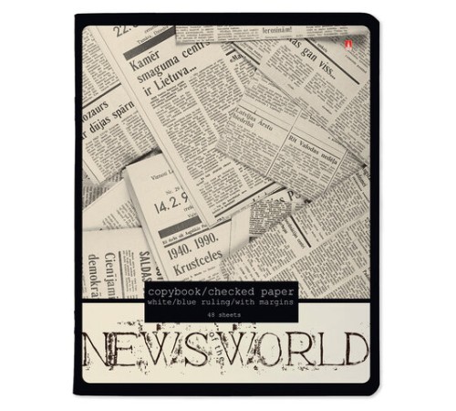 Тетрадь А5 48 л. АЛЬТ скоба, клетка, глянцевый лак, 