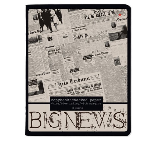 Тетрадь А5 48 л. АЛЬТ скоба, клетка, глянцевый лак, 