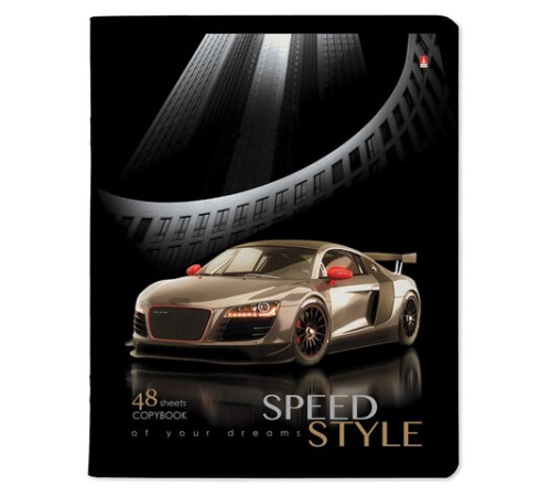 Тетрадь А5 48л. АЛЬТ скоба, клетка, глянцевый лак, 