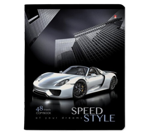 Тетрадь А5 48л. АЛЬТ скоба, клетка, глянцевый лак, 