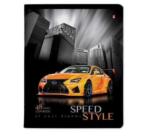 Тетрадь А5 48л. АЛЬТ скоба, клетка, глянцевый лак, 