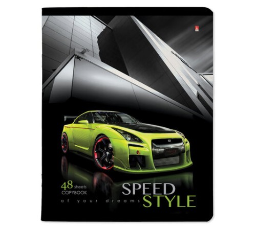 Тетрадь А5 48л. АЛЬТ скоба, клетка, глянцевый лак, 