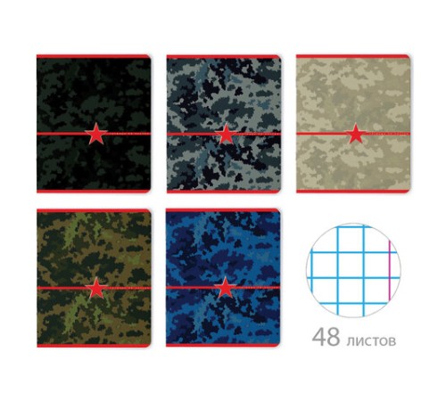 Тетрадь А5 48 л. АЛЬТ скоба, клетка, глянцевый лак, 