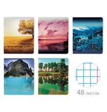 Тетрадь А5 48 л. АЛЬТ скоба, клетка, глянцевый лак, 