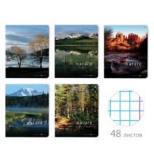 Тетрадь А5 48 л. АЛЬТ скоба, клетка, глянцевый лак, 