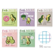 Тетрадь А5 96 л. АЛЬТ скоба, клетка, гибридный лак, 