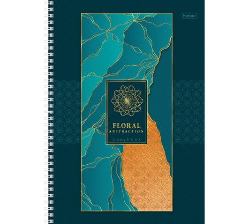 Тетрадь А4, 80 л., HATBER, гребень, линия, обложка картон, 