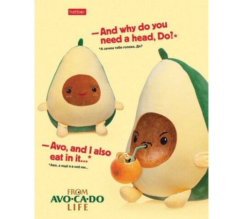 Тетрадь А5, 48 л., HATBER, скоба, клетка, обложка картон, AvoCaDo life (5 видов в спайке), 48Т5В1