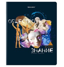 Тетрадь предметная со справочным материалом ORIGINAL 48 л., TWIN лак, ОБЩЕСТВОЗНАНИЕ, клетка, BRAUBERG, 404298