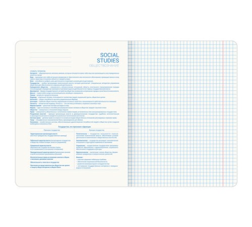 Тетрадь предметная со справочным материалом ORIGINAL 48 л., TWIN лак, ОБЩЕСТВОЗНАНИЕ, клетка, BRAUBERG, 404298