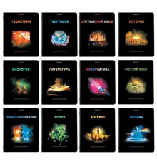 Тетради предметные, КОМПЛЕКТ 12 ПРЕДМЕТОВ, 48 л., глянцевый УФ-лак, BRAUBERG, 