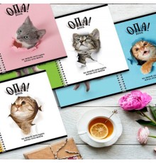 Тетрадь А5 96 л. ПЗБМ, гребень, клетка/линия, выборочный лак, перевёртыш, 