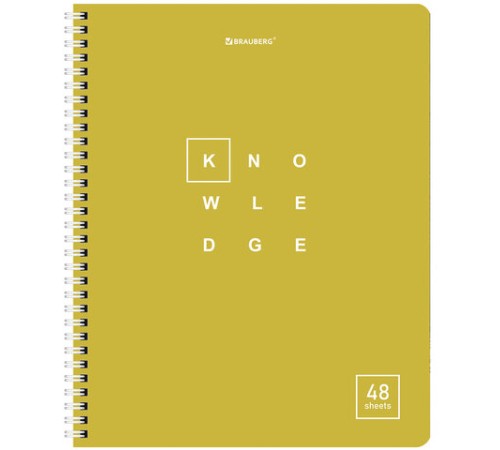 Тетрадь А5 48 л. BRAUBERG, гребень, клетка, обложка картон, 
