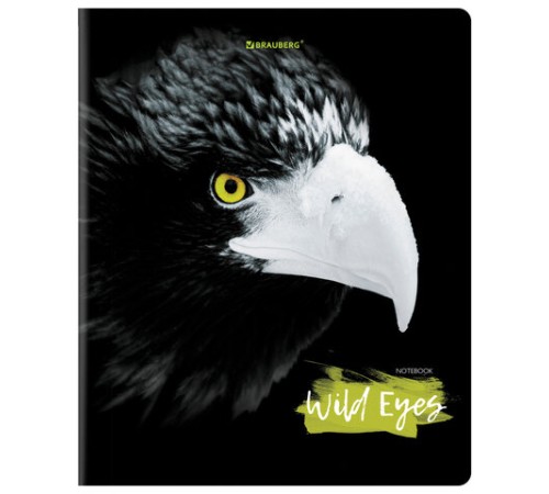 Тетрадь А5, 48 л., BRAUBERG, скоба, клетка, выборочный лак, 