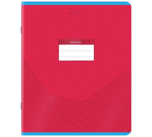 Тетрадь А5, 48 л., BRAUBERG, скоба, клетка, выборочный лак, 