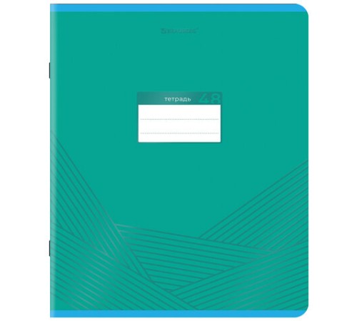 Тетрадь А5, 48 л., BRAUBERG, скоба, клетка, выборочный лак, 